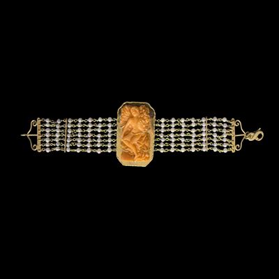 Bracciale in Oro Giallo 18kt. e Perline