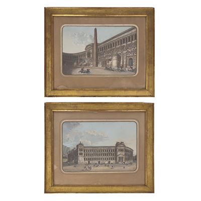 Pittore francese di fine XVIII secolo, Teatro romano a Caracalla (gouache)