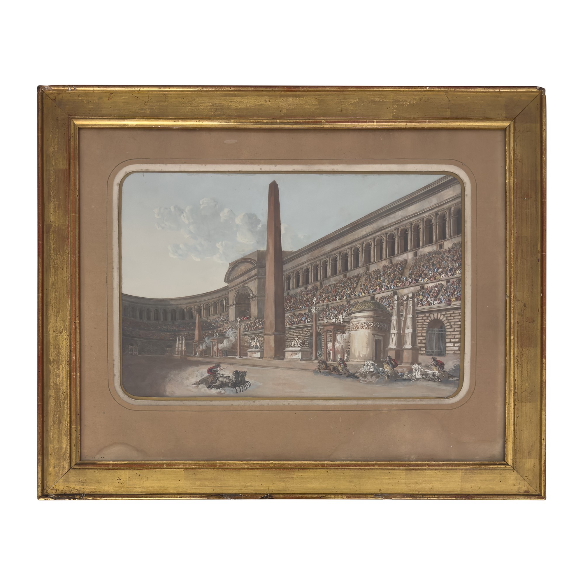 Pittore francese di fine XVIII secolo, Teatro romano a Caracalla (gouache)