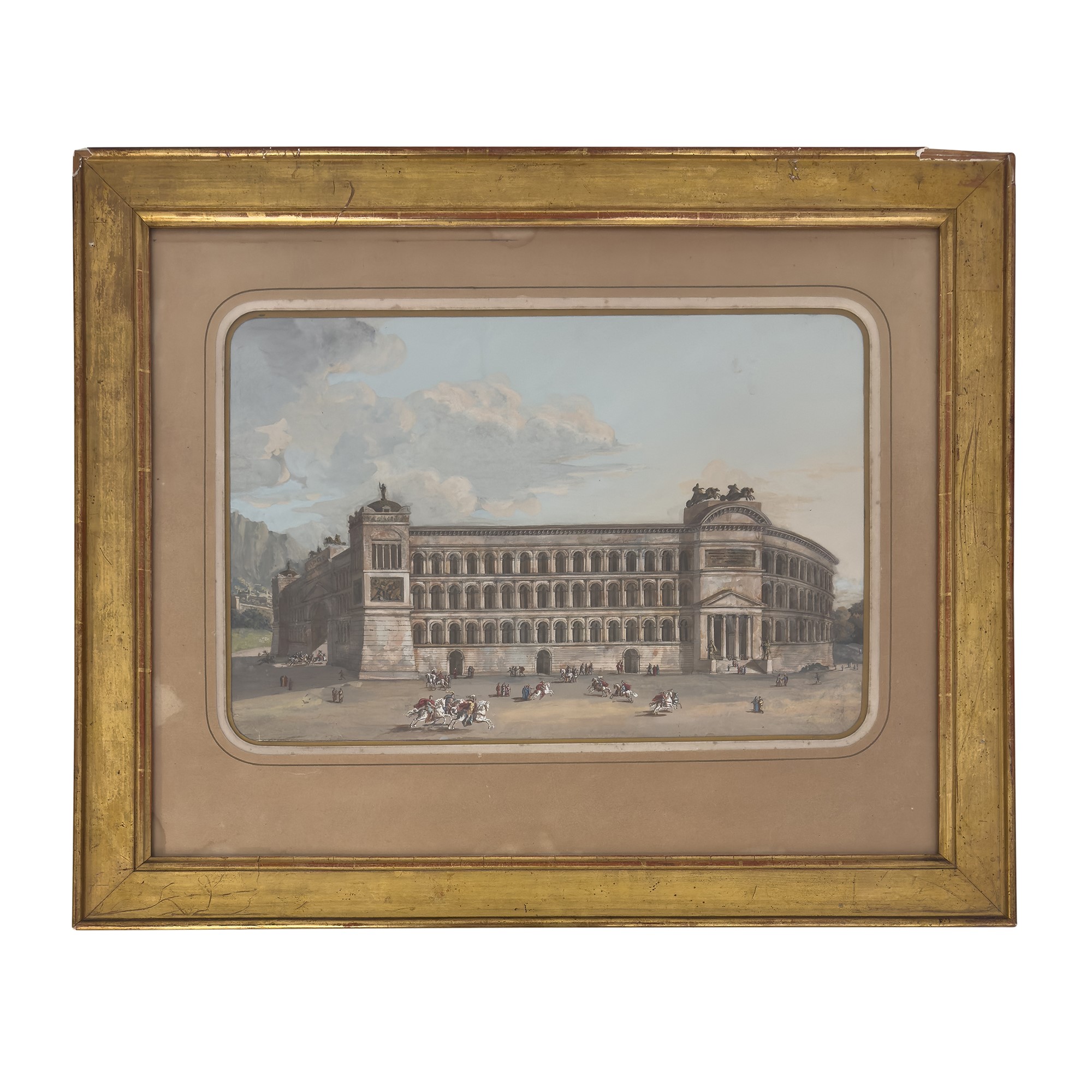 Pittore francese di fine XVIII secolo, Teatro romano a Caracalla (gouache)