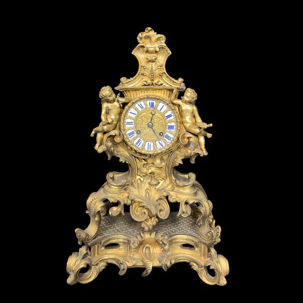 Pendola in bronzo dorato, Francia, XIX secolo