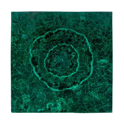 Piano Quadrato in Marmo Placcato in Malachite