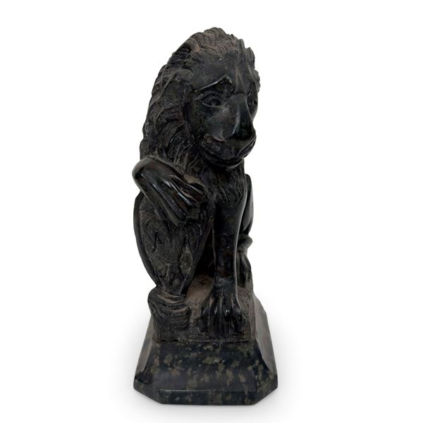 Il Marzocco, scultura in marmo verde, XIX secolo