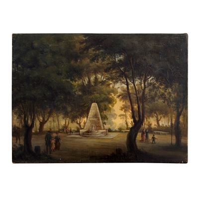 Giuseppe Gherardi, La fonte di Narciso al Parco delle Cascine a Firenze, olio su tela