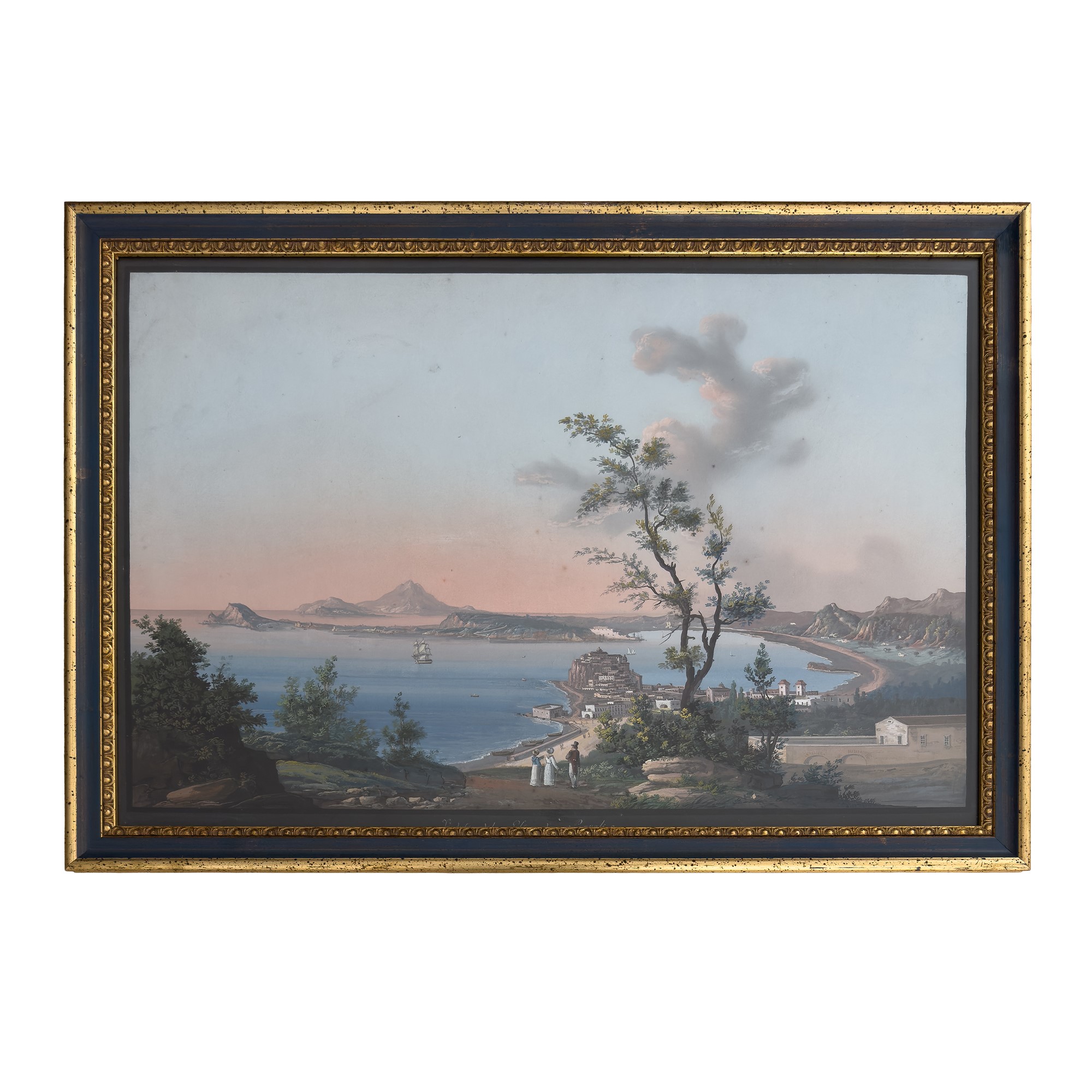 Pittore napoletano tra fine XVIII e inizi  XIX secolo, Vedute del Golfo di Pozzuoli e di Napoli d...