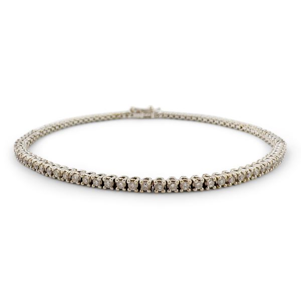 Bracciale tennis in oro bianco 18kt. con brillanti per ct. 1,8