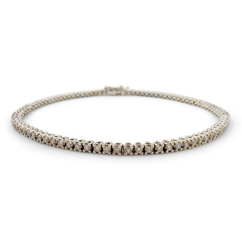 Bracciale Tennis in Oro Bianco 18kt. con Brillanti per Ct. 1,8