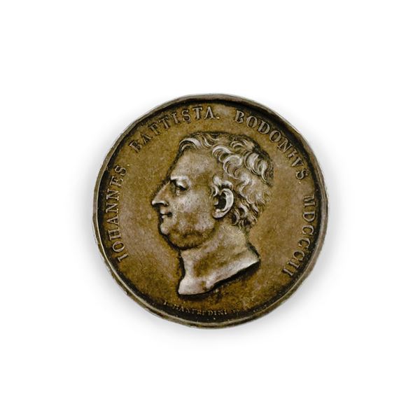 Medaglia in argento con il profilo di Giambattista Bodoni, 1802