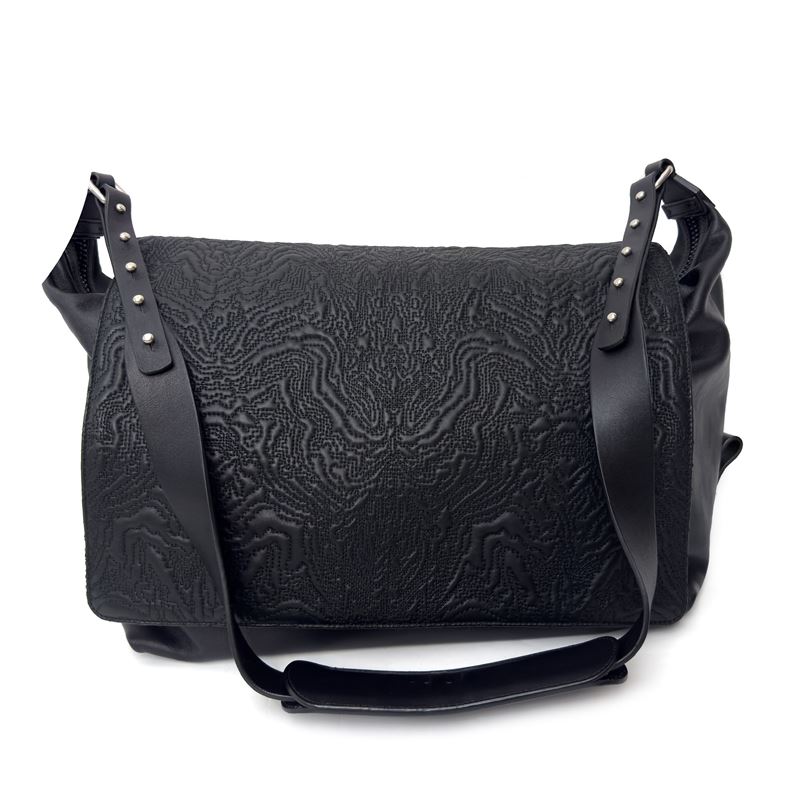 Roberto Cavalli, Borsa da uomo in nappa nera (Messanger Man), completo di dust bag