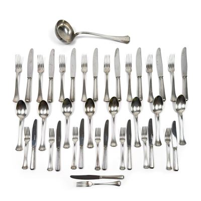 Servizio di posate in argento, linea Deco