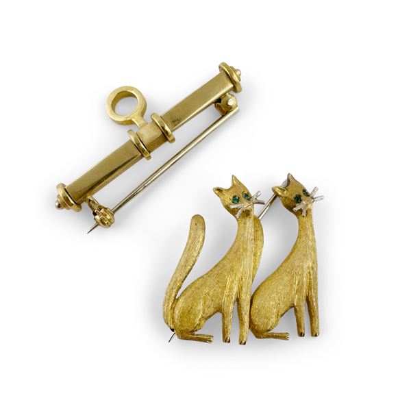 Due spille in oro giallo 18kt.