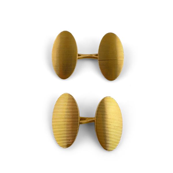 Paio di gemelli in oro giallo 18kt.
