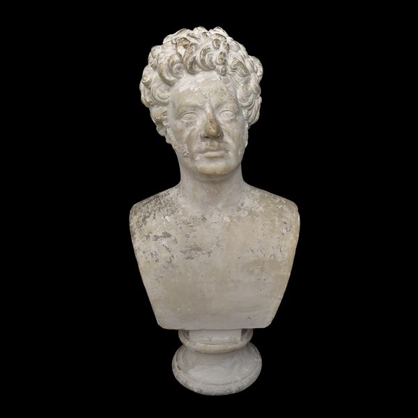 Busto maschile in gesso, fine del XIX secolo