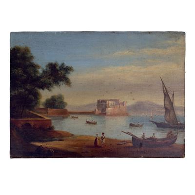 Anton Sminck van Pitloo (cerchia), Veduta di Castel dell’Ovo