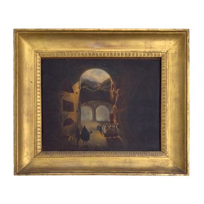 Pittore napoletano del XIX secolo, Ferdinando II di Sicilia nelle catacombe di San Gennaro
