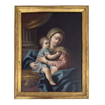 Francesco De Mura (cerchia), Madonna della mela, olio su tela