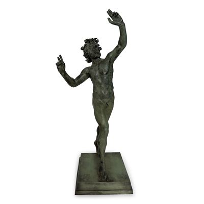 Fauno danzante di Pompei, bronzo patinato su base rettangolare