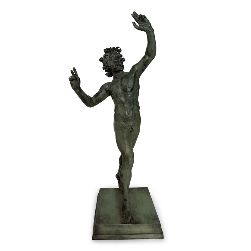 Fauno danzante di Pompei, bronzo patinato su base rettangolare