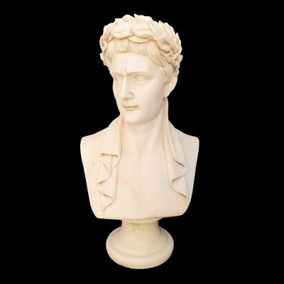 Scultura raffigurante Napoleone, Busto con il capo laureato, marmo bianco
