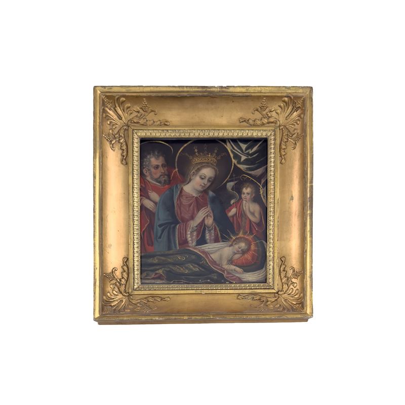 Lucas Cranach il Giovane (cerchia), Sacra famiglia con San Giovannino