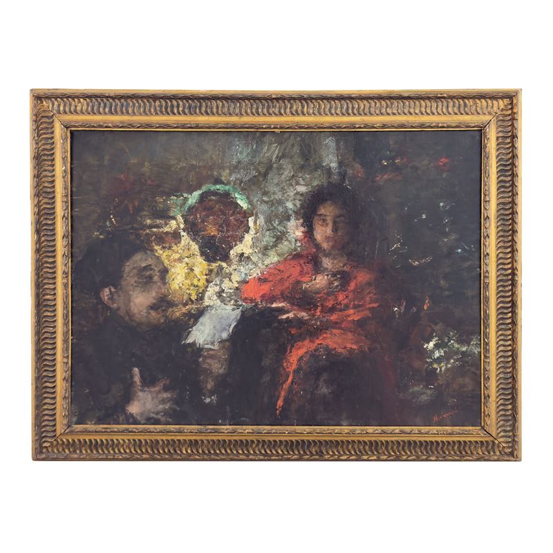 Antonio Mancini, Lettera romantica, olio su tela (75x100 cm)