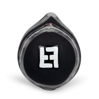 Fendi, Vaso a goccia in vetro con decorazione e logo della maison