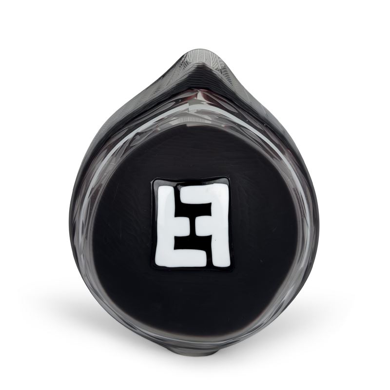 Fendi, Vaso a goccia in vetro con decorazione e logo della maison