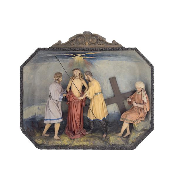 La Salita al Calvario, gruppo in papier mâché policromo, Genova, XVIII secolo