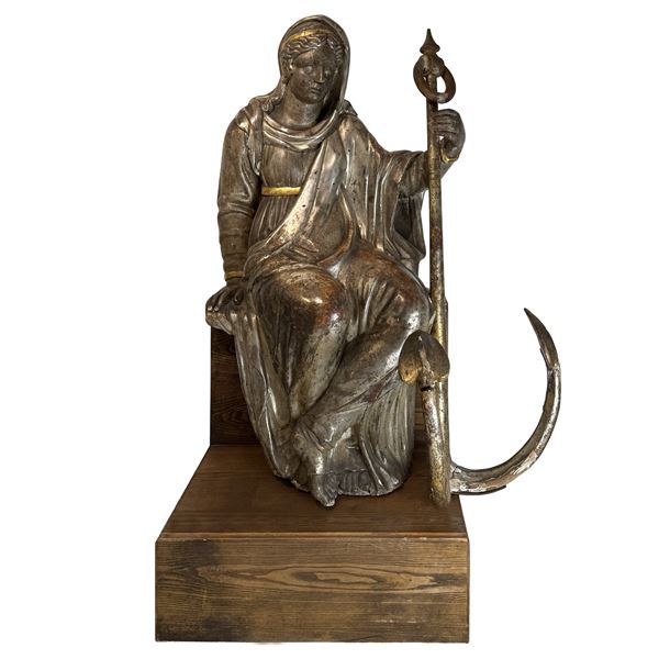 Allegoria della Fortezza, scultura in legno argentato, XVIII secolo