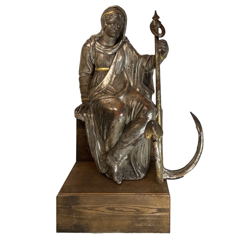 Allegoria della Fortezza, scultura in legno argentato,  XVIII secolo