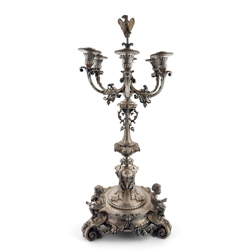 Candelabro da centro in argento, Mosca, 1891