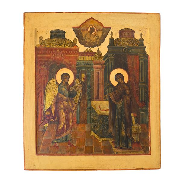 Annunciazione, icona, Russia, Regione del Volga, fine del XVIII secolo