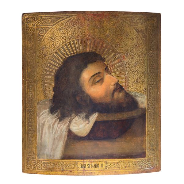 Testa del Battista, icona, Russia, regione di Vladimir, fine del XIX secolo