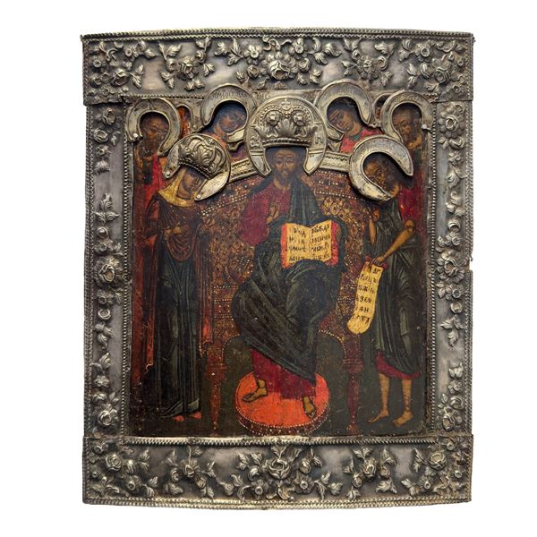 Deesis, icona con basma in argento, Kiev, fine del XVIII secolo
