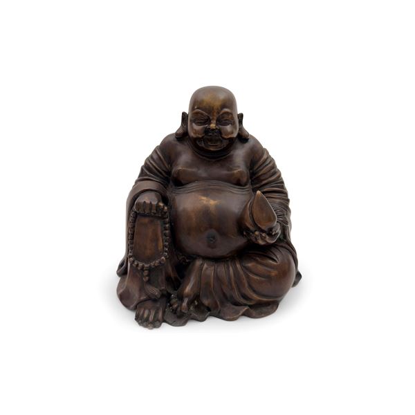 Buddha assiso in bronzo patinato, Arte orientale