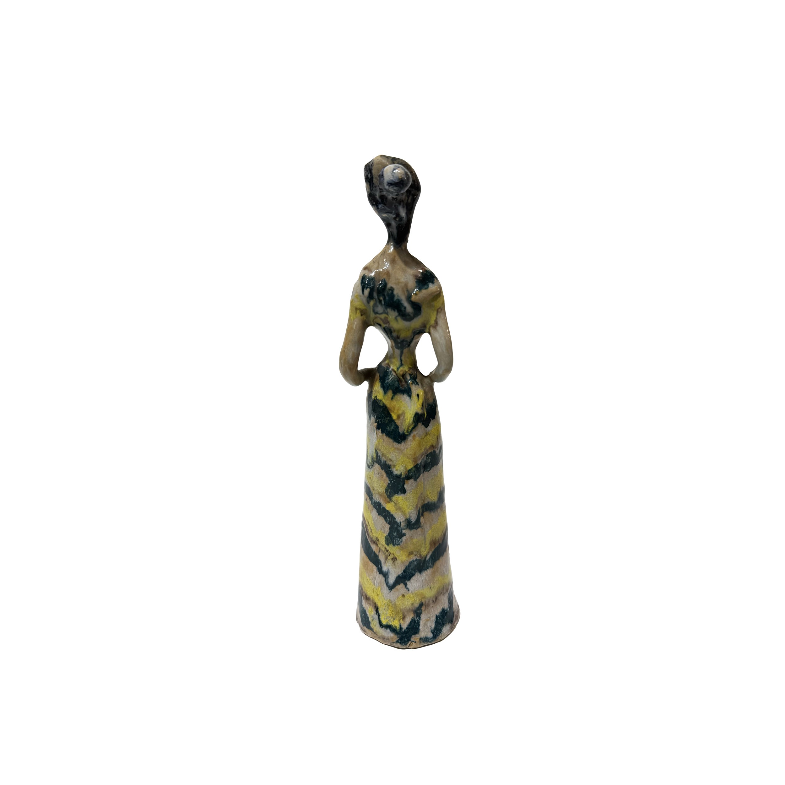 Sante Tassinari, Giovane donna stilizzata in ceramica policroma