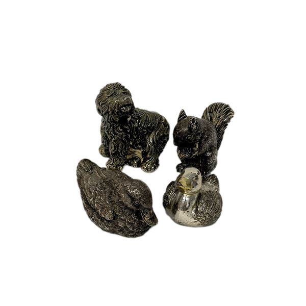 Quattro sculture placcate in argento 925, Firenze, Magrino