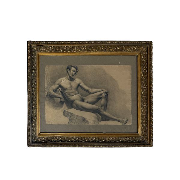 Nudo accademico seduto, XIX secolo