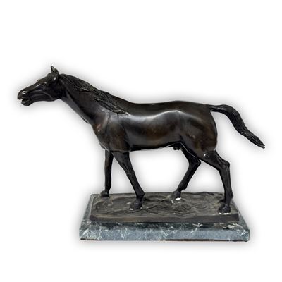 Cavallo in bronzo patinato, prima metà del XX secolo