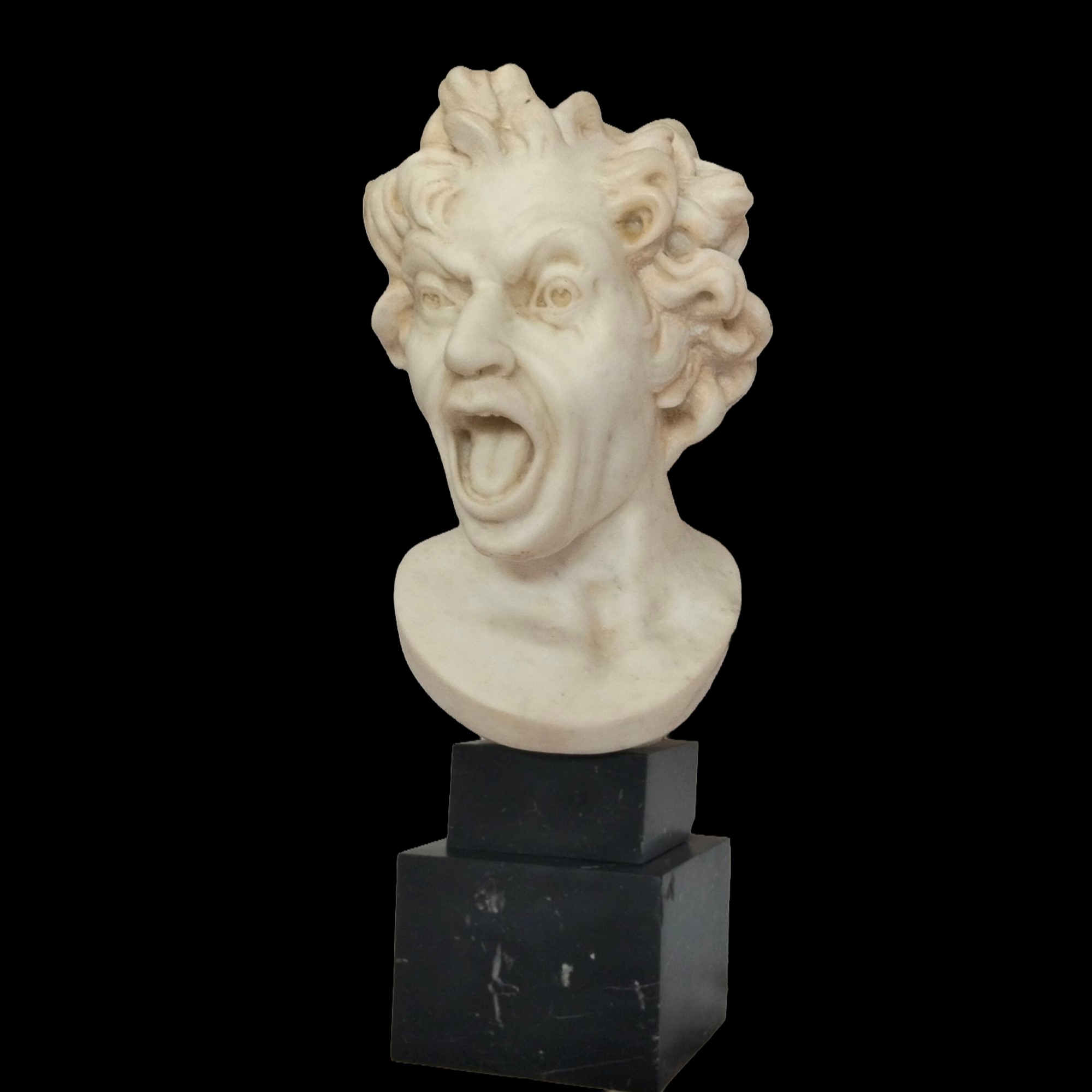 Bernini, Busto in marmo bianco statuario raffigurante l’Anima Dannata
