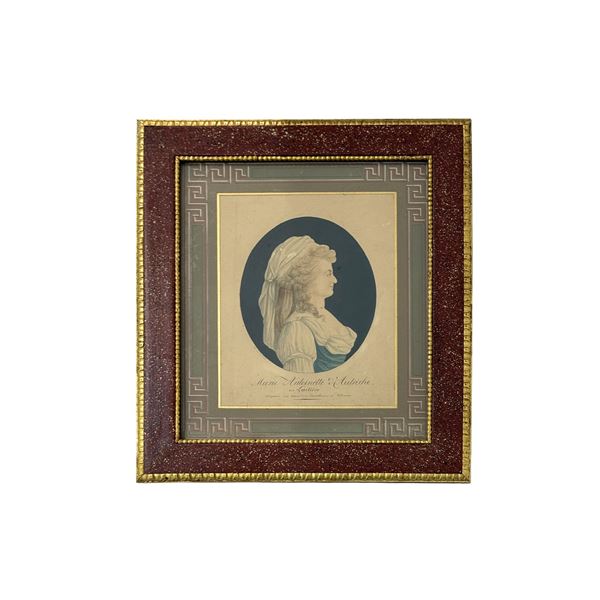 Ritratto di Maria Antonietta d'Austria, acquarello su carta, fine del XVIII secolo