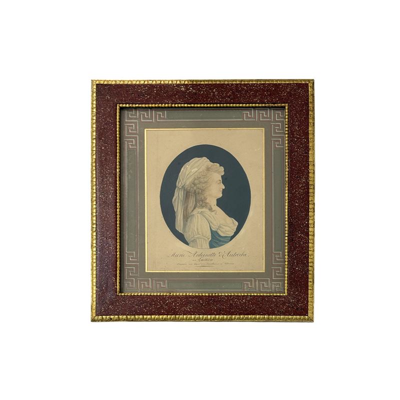 Maria Antonietta d’Austria, Ritratto, acquarello su carta (fine XVIII secolo)
