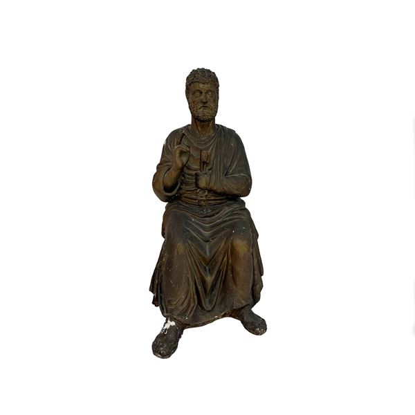 San Pietro Benedicente, scultura in gesso patinato a bronzo da Arnolfo di Cambio
