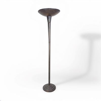 Lampada da terra, ottone brunito, anni ’40