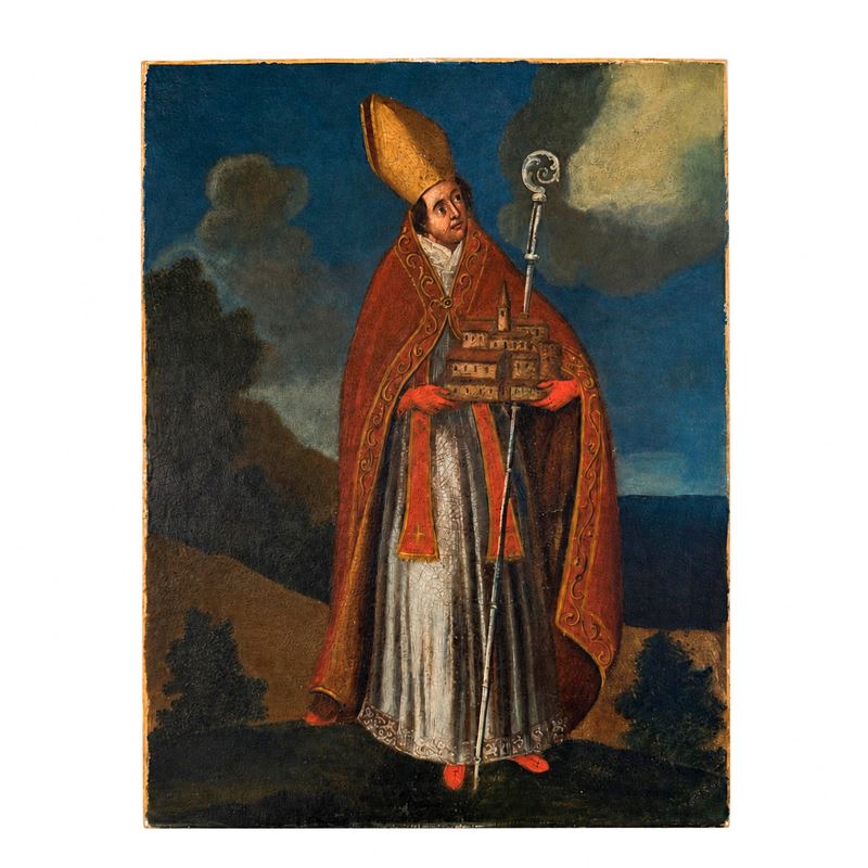 Pittore del XVIII secolo, Santo vescovo (verosimilmente San Geminiano), olio su tela