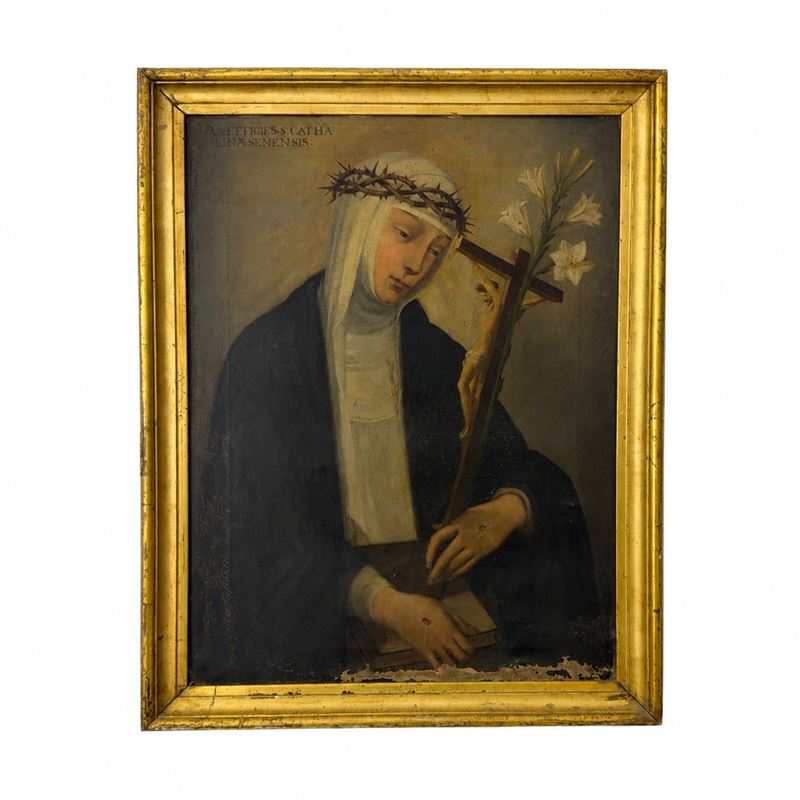 Pittore del XVIII secolo, Santa Caterina da Siena, olio su tela