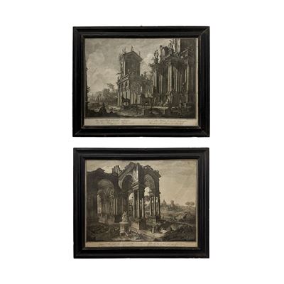 Cristoforo Dall'Acqua, Capricci architettonici (coppia di incisioni)