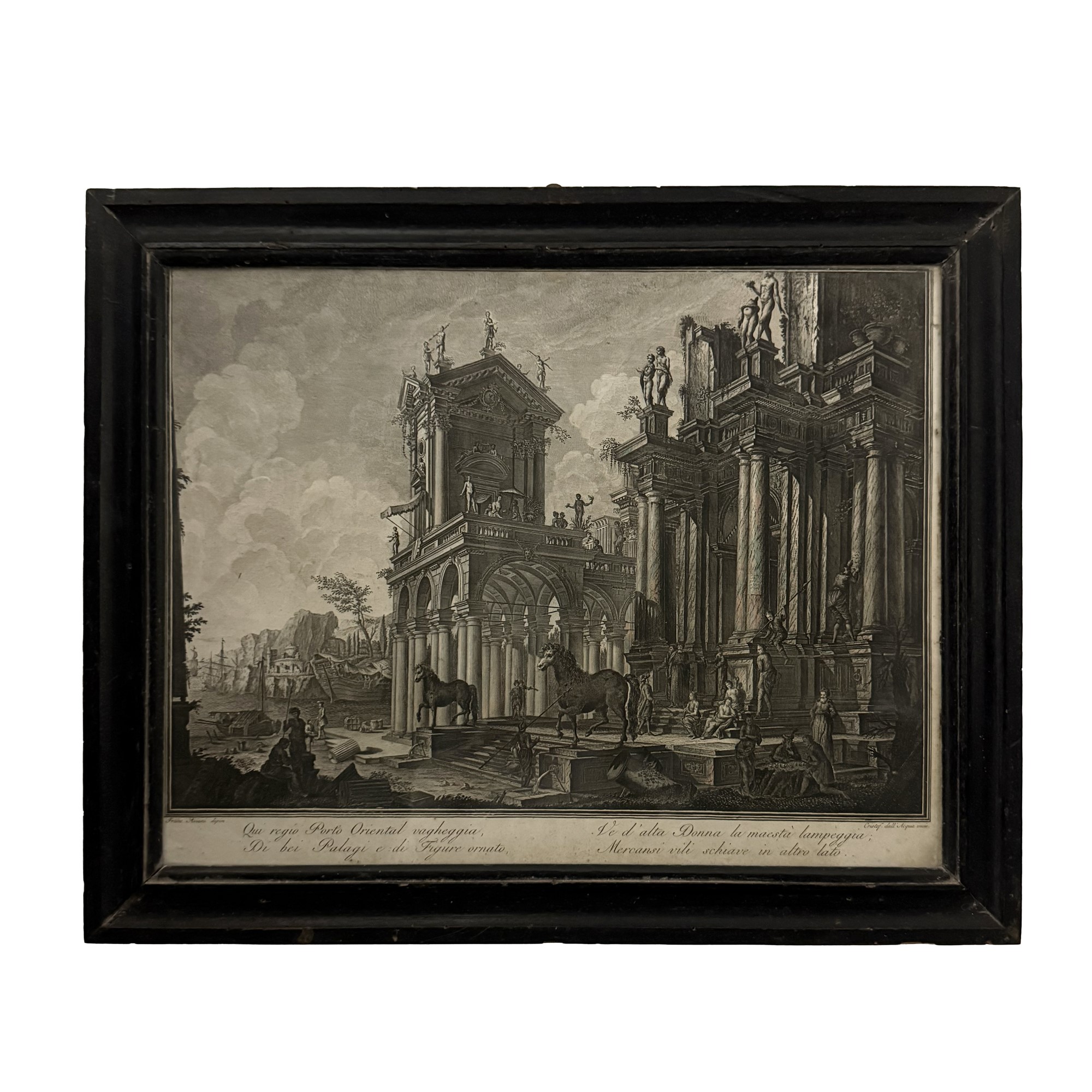 Cristoforo Dall'Acqua, Capricci architettonici (coppia di incisioni)