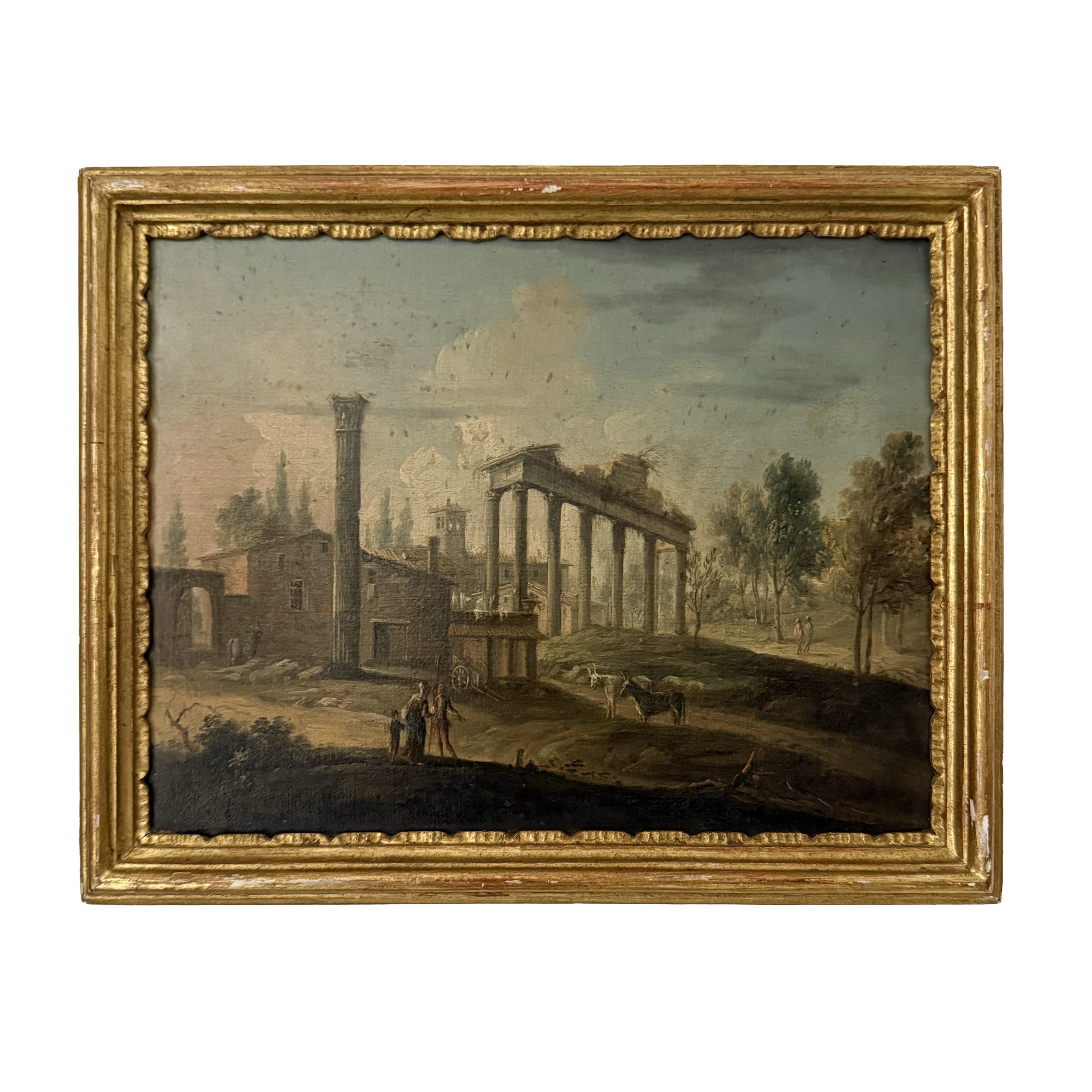 Paolo Anesi, Vedute della Roma antica (Tempio del Sole e della Luna; Tempio della Concordia), cop...
