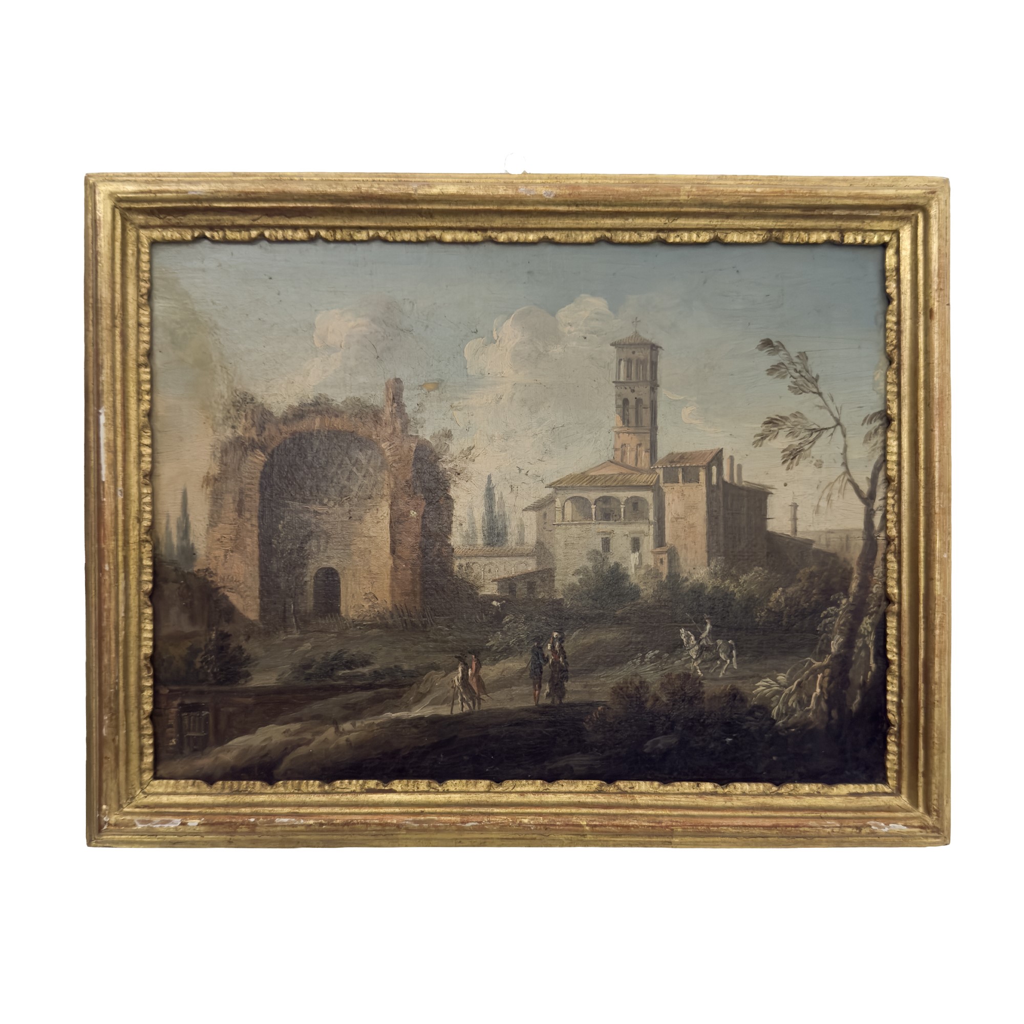 Paolo Anesi, Vedute della Roma antica (Tempio del Sole e della Luna; Tempio della Concordia), cop...